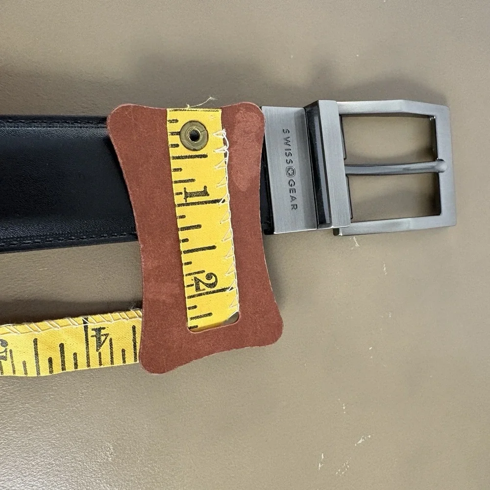 Genuine leather men's black belt Size XXL (50
